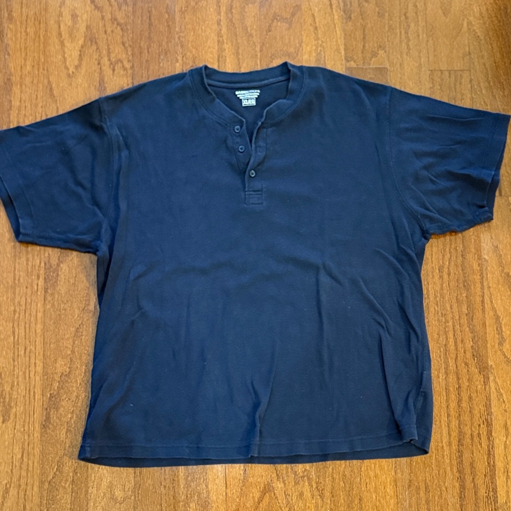 Basic Editions Navy Short Sleeve Henley
